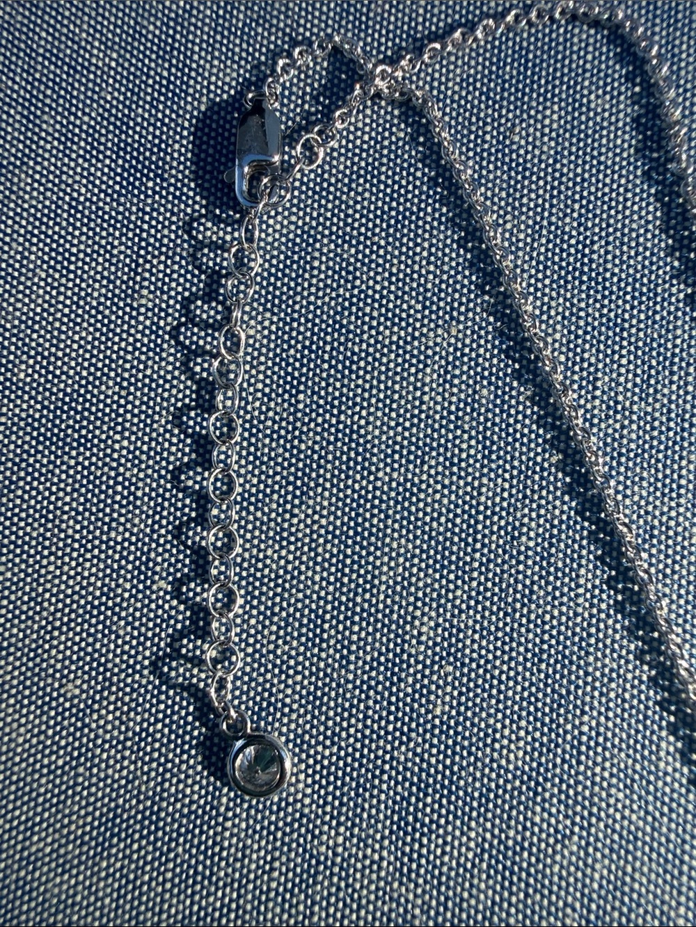 Sterling Silver Pave Dog Tag Necklace - Picture 5 of 5